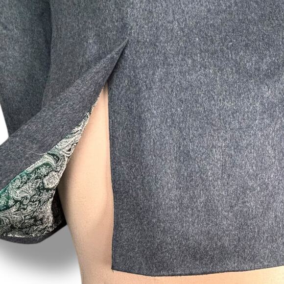 Vintage 90s K&K Kaiserjäger Gray Wool Blazer Green Velvet Trim Trachten Jacket - Picture 6 of 13